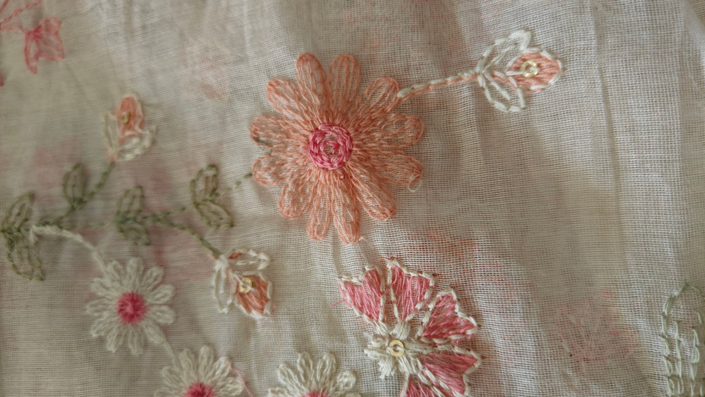 Pure Maheshwari Full embroidered Dupatta