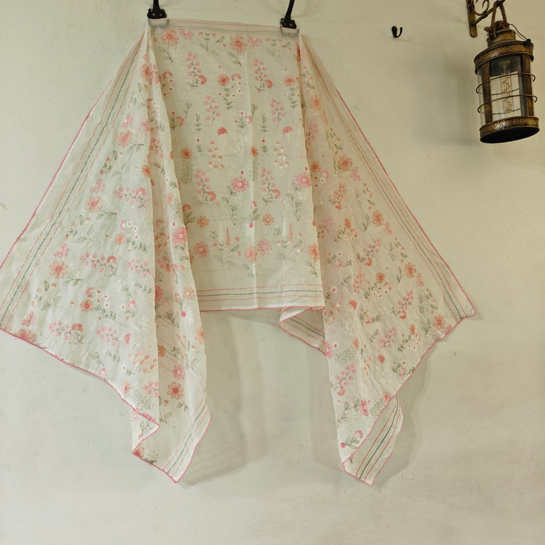 Pure Maheshwari Full embroidered Dupatta