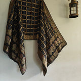 Silk Jacquard Black dupatta bandhani print