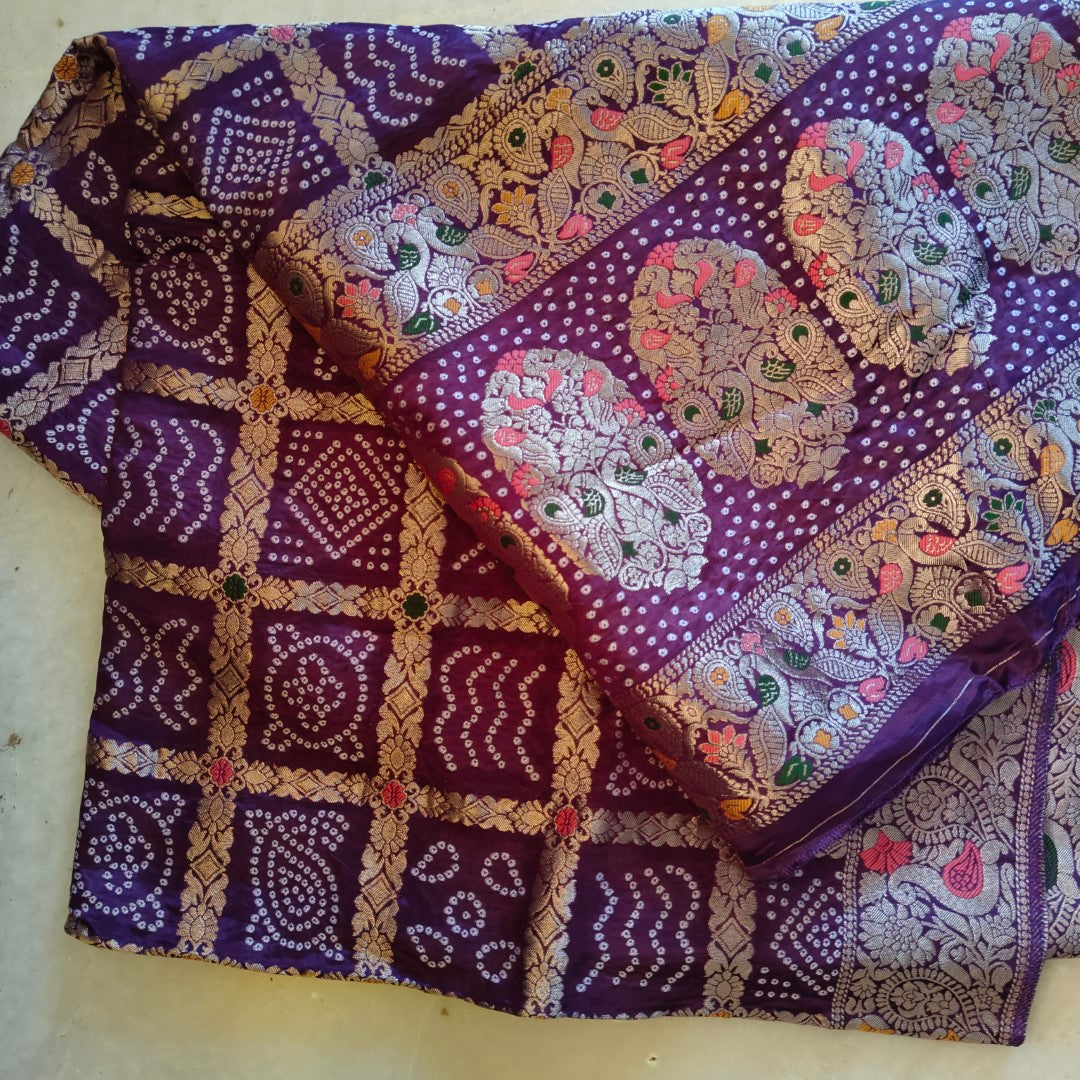 Silk Jacquard Purple dupatta