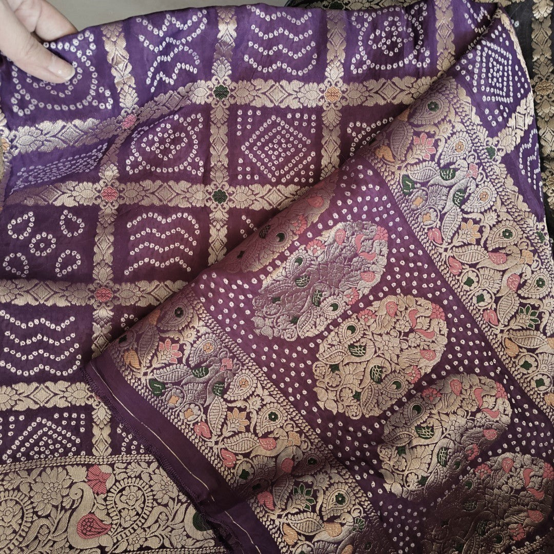 Silk Jacquard Purple dupatta