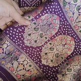 Silk Jacquard Purple dupatta