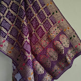 Silk Jacquard Purple dupatta