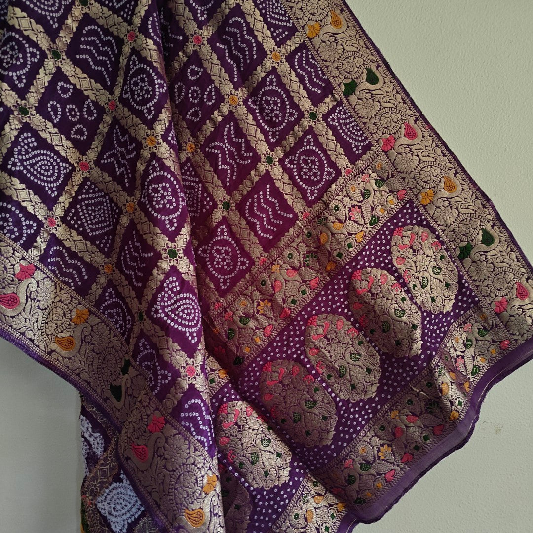 Silk Jacquard Purple dupatta