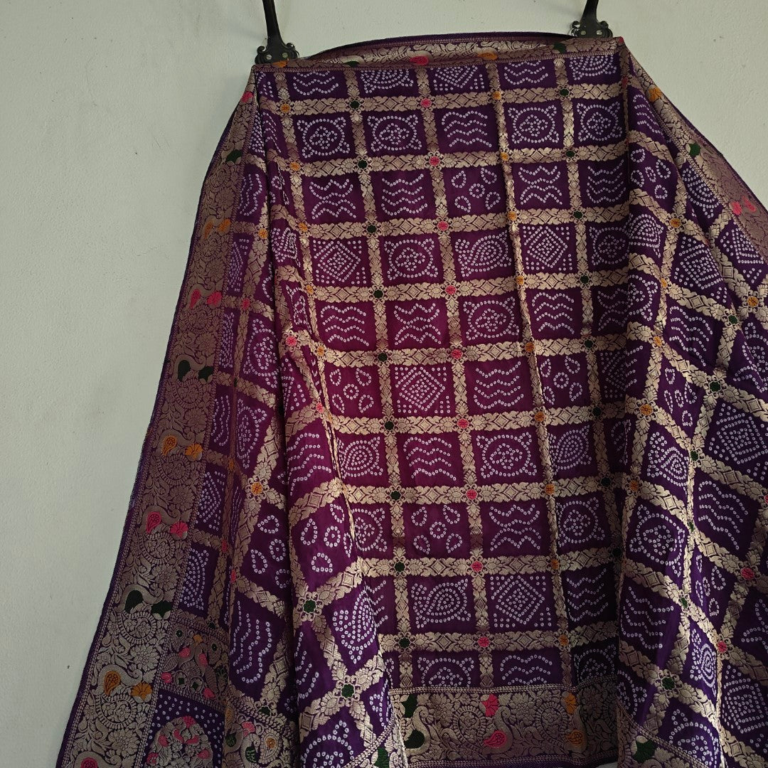 Silk Jacquard Purple dupatta
