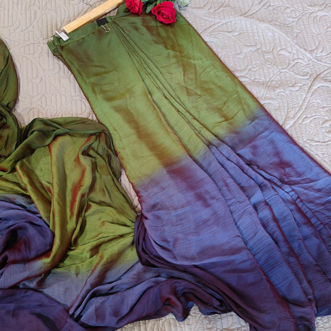 Ready To Wear Peacock shade Saree