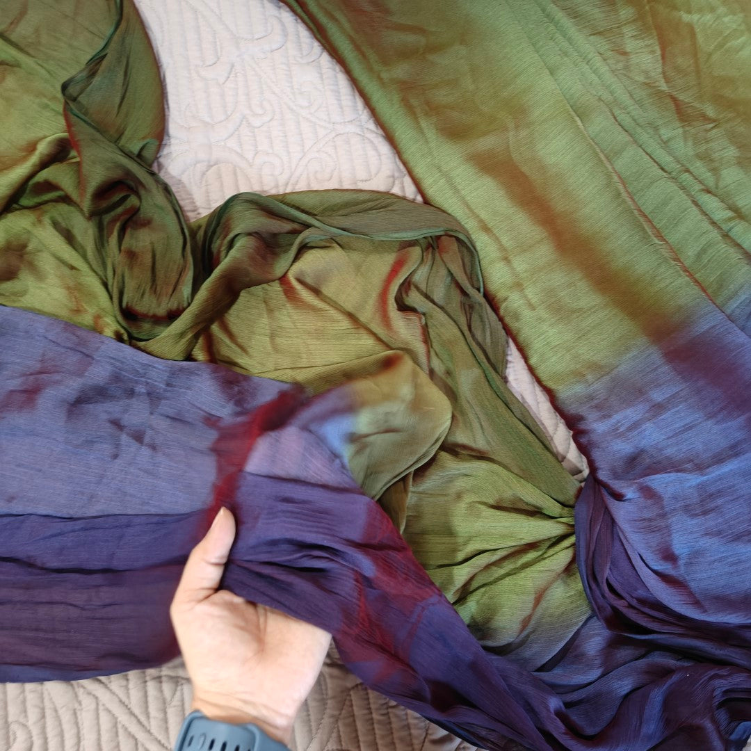 Ready To Wear Peacock shade Saree