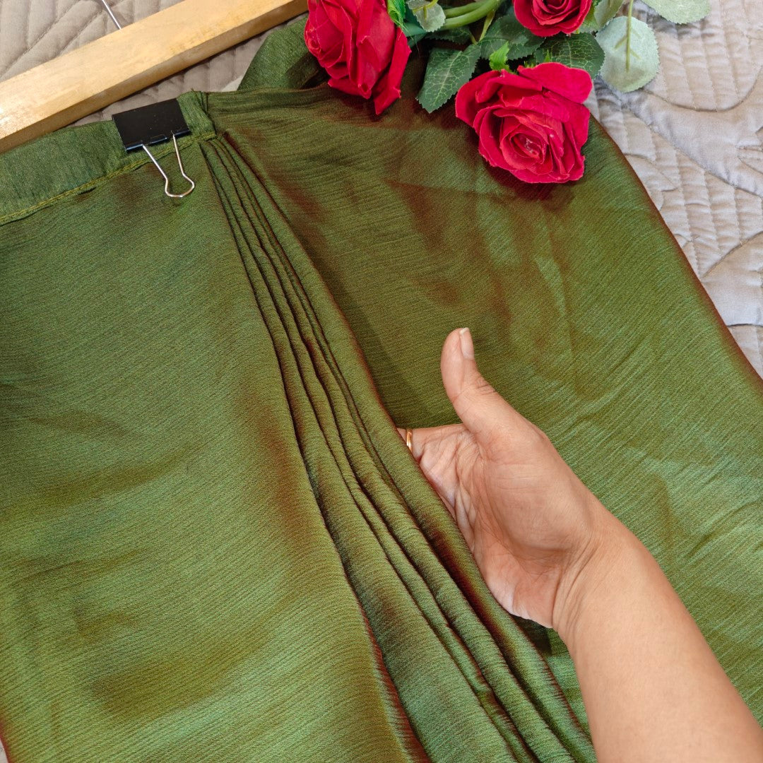 Ready To Wear Peacock shade Saree