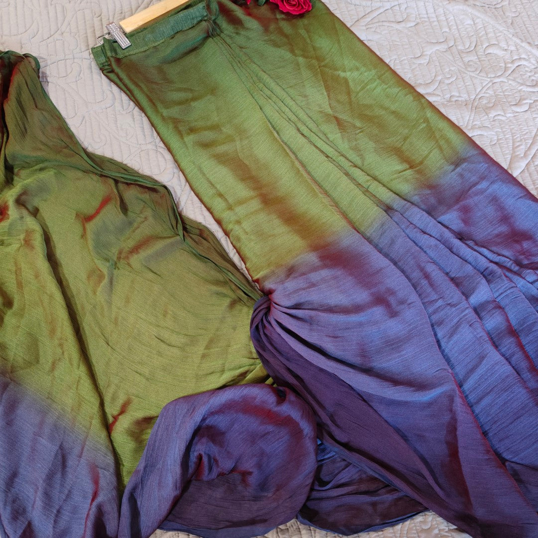 Ready To Wear Peacock shade Saree