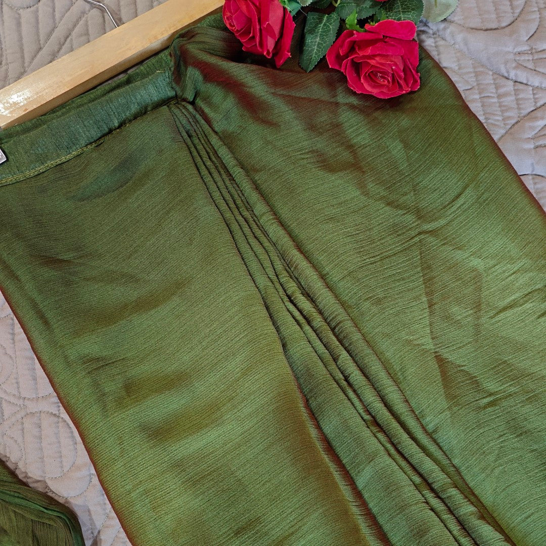 Ready To Wear Peacock shade Saree