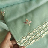 Parsi Embroidery Aqua Pure Organza suit