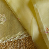 Parsi Embroidery Yellow Pure Organza suit
