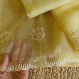 Parsi Embroidery Yellow Pure Organza suit