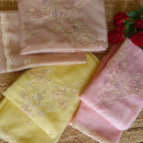 Parsi Embroidery Yellow Pure Organza suit