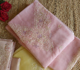 Parsi Embroidery Yellow Pure Organza suit