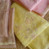 Parsi Embroidery Yellow Pure Organza suit