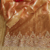 Rich Hand Embroidery on Pure Crush Tissue dress material