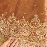 Rich Hand Embroidery on Pure Crush Tissue dress material
