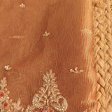 Rich Hand Embroidery on Pure Crush Tissue dress material