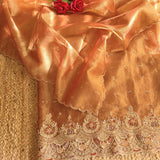 Rich Hand Embroidery on Pure Crush Tissue dress material