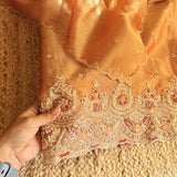 Rich Hand Embroidery on Pure Crush Tissue dress material