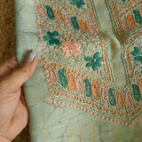 Hand Embroidery Semi linen Salwar suit material