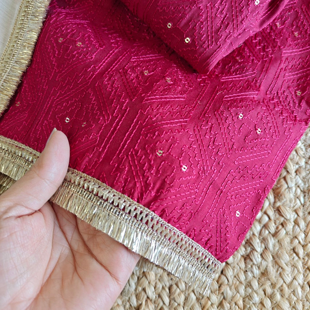 Mul Chanderi Designer Dupatta Dress material