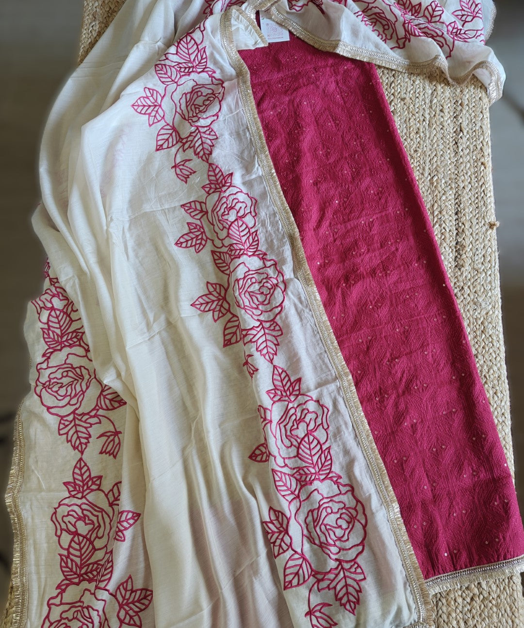 Mul Chanderi Designer Dupatta Dress material