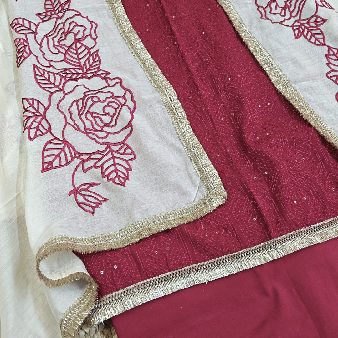 Mul Chanderi Designer Dupatta Dress material