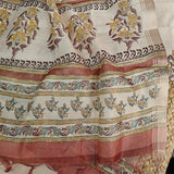 Pure Silk Tussar Printed Dress Material with Handwork
