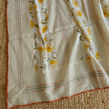 Cotton Printed Yellow Floral Kantha work Dupatta
