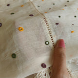 Pure Mul Cotton Dupatta with embroidery and patchwork