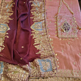 Party wear Shimmer tissue Dress material with Potli bag