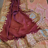 Party wear Shimmer tissue Dress material with Potli bag