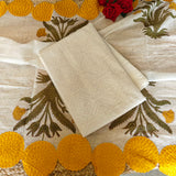 Mul Chanderi Yellow scallop flower Designer Dupatta Dress material