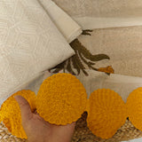 Mul Chanderi Yellow scallop flower Designer Dupatta Dress material