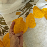 Mul Chanderi Yellow scallop flower Designer Dupatta Dress material