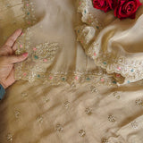 Designer Pure crush tissue with handwork wedding trousseau collection Dress material