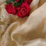 Designer Pure crush tissue with handwork wedding trousseau collection Dress material