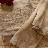 Designer Pure crush tissue with handwork wedding trousseau collection Dress material