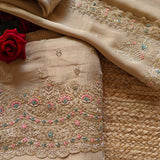 Designer Pure crush tissue with handwork wedding trousseau collection Dress material