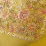 Yellow Parsi Embroidery Unstitched Suit