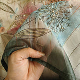 Shaded Crepe Dress material with embroidery