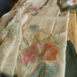 Shaded Crepe Dress material with embroidery