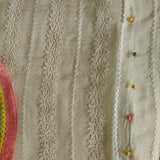 White Organza Unstitched suit with Designer dupatta