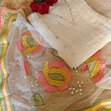 White Organza Unstitched suit with Designer dupatta