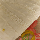 White Organza Unstitched suit with Designer dupatta