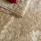 Parsi embroidery Pure Organza with Flamingo Dress material