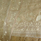 Parsi embroidery Pure Organza with Flamingo Dress material
