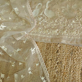 Parsi embroidery Pure Organza with Flamingo Dress material